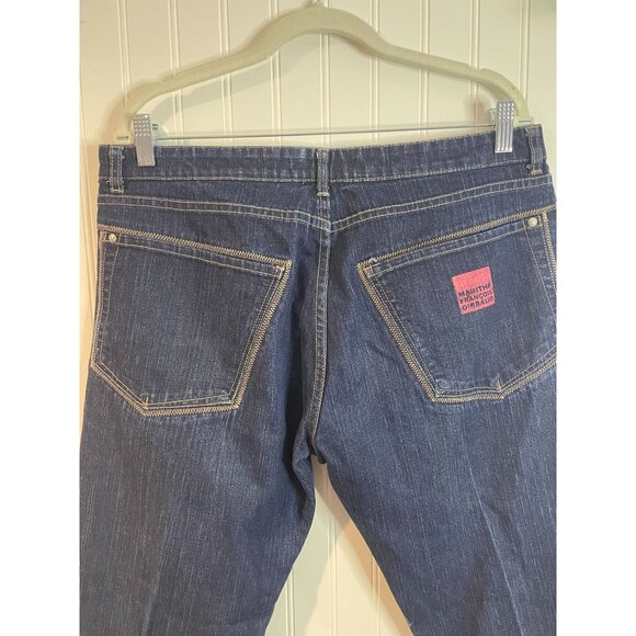 Marithe Francois Girbaud Blue Dark Wash Denim Jeans With Red Stitch Accents 36 - Picture 3 of 15